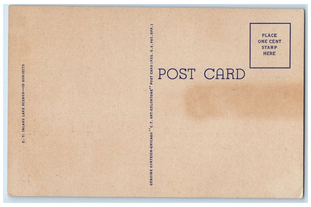 c1930's Camping In Saginaw Bay Canoeing Bay City Michigan MI Vintage Postcard