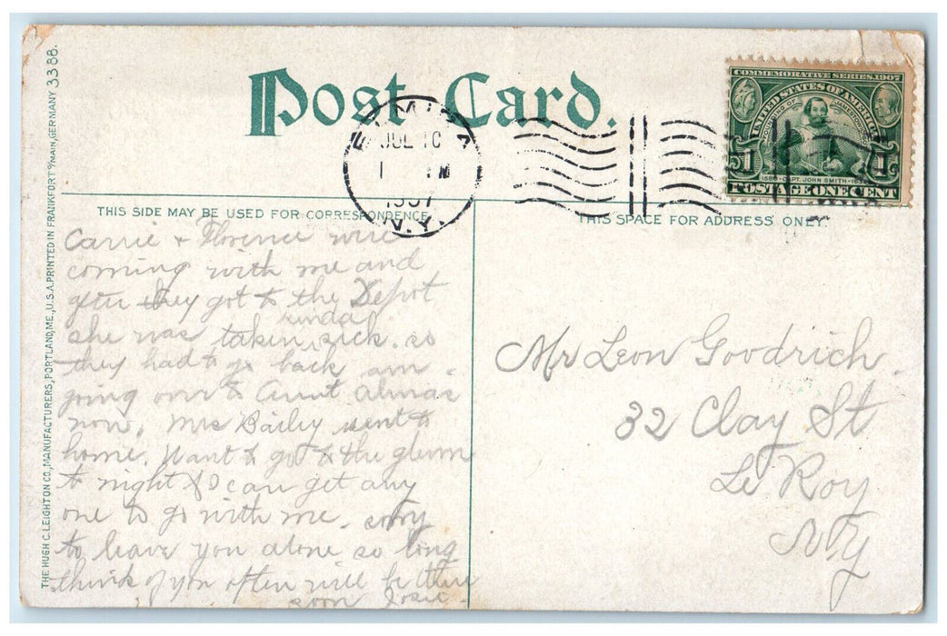 1907 Boat Paddling The Chemung River Below Rorick's Elmira New York NY Postcard