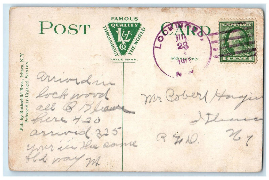 1913 The New High School Ithaca New York NY Lockwood NY Posted Postcard