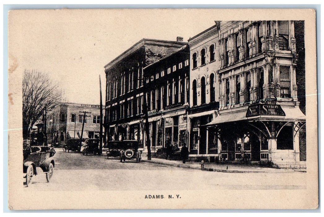 1926 Horse Carriage Snyder's Shoe Store Adams New York NY Posted Postcard