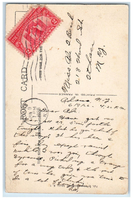1926 Horse Carriage Snyder's Shoe Store Adams New York NY Posted Postcard