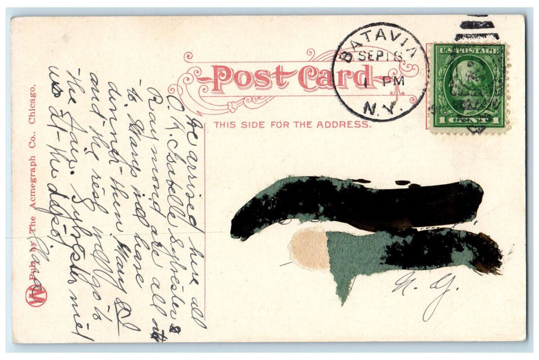 c1910 Batavia's Indvidual Instruction School System NY Multiview Postcard