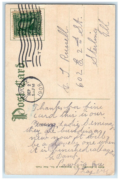 1908 Emma Willard School Building Troy New York NY Antique Posted Postcard