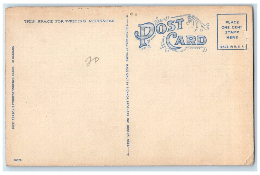 c1930's Busy Person's Correspondence Checklist Speedboat Waterskiing Postcard