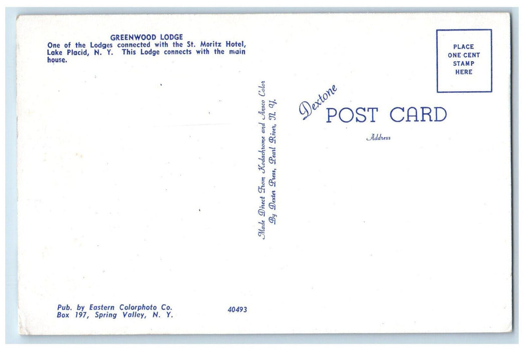 c1960's One of Lodges Greenwood Lodge Lake Placid New York NY Postcard