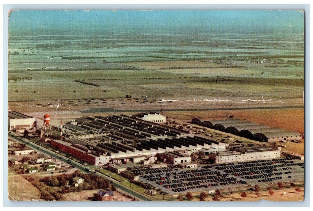 c1950's Aerial View Of Beech Aircraft Corporation Wichita Kansas KS Postcard