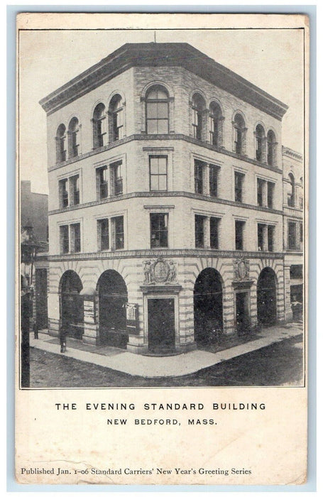 c1905 The Evening Standard Building New Bedford Massachusetts MA Postcard