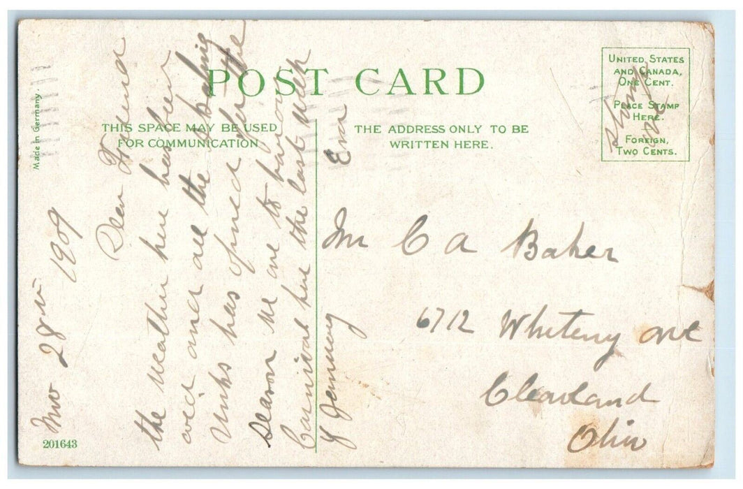 1909 Among The 1000 Islands Montreal Canada, Canoeing In Lake Antique Postcard