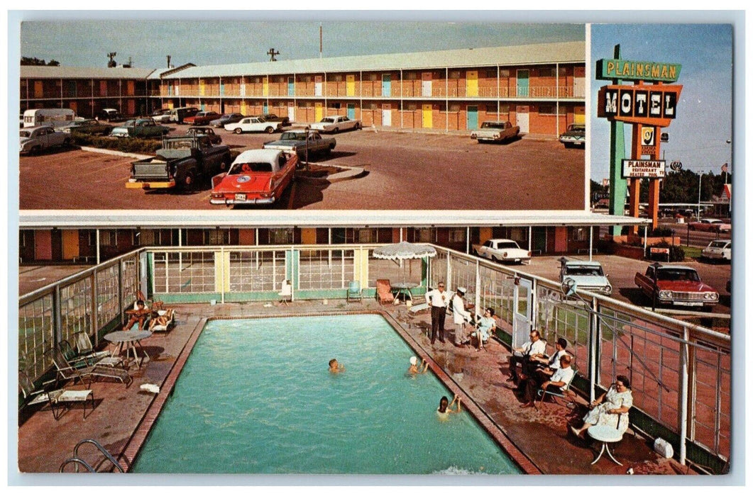 The Plainsman Hotel And Restaurant And Swimming Pool Amarillo Texas TX Postcard
