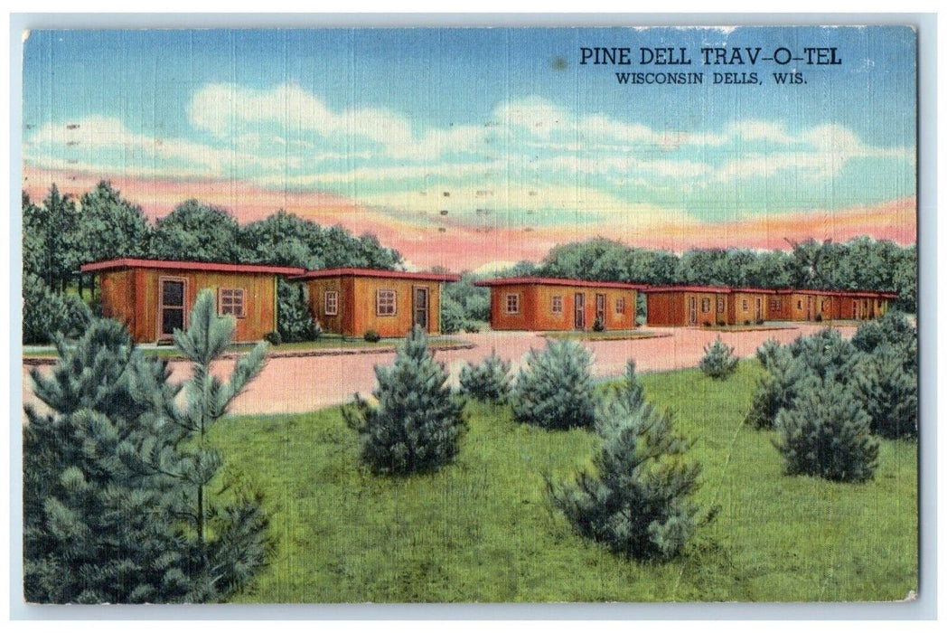 1950 Pine Dell Trav O Tel Modern Cabins Wisconsin Dells Wisconsin WI Postcard