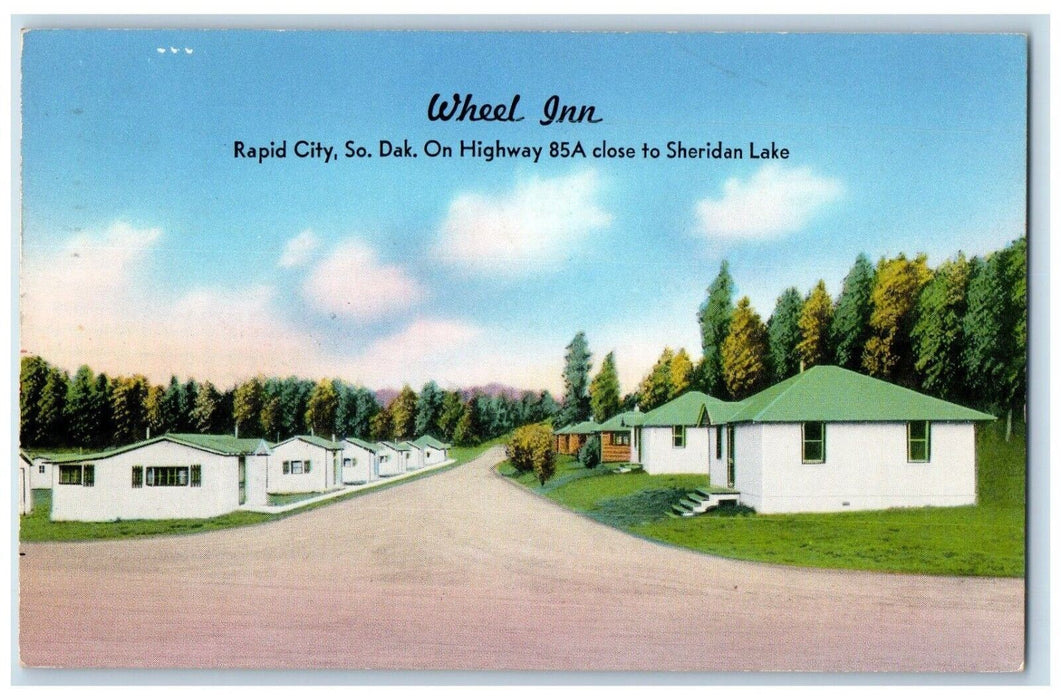 1963 Wheel Inn Hotel Motel Rapid City Keystone South Dakota SD Vintage Postcard