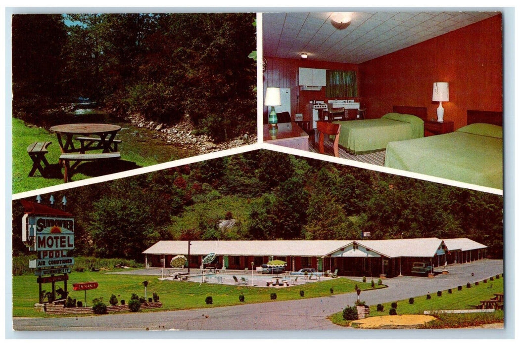 c1950's Sundowner Motel Waynesville North Carolina NC Multiview Postcard