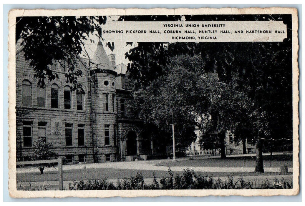 1941 Virginia Union University Showing Pickford Hall Coburn Richmond VA Postcard