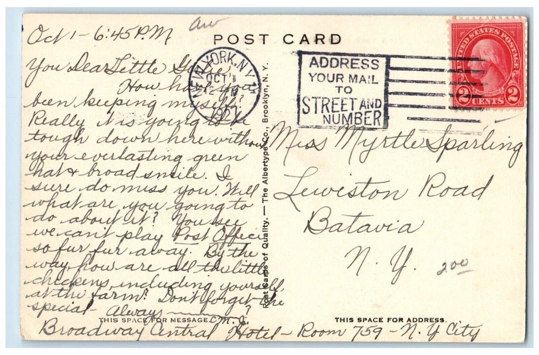 1927 Founders Memorial New York University Exterior Heights New York NY Postcard