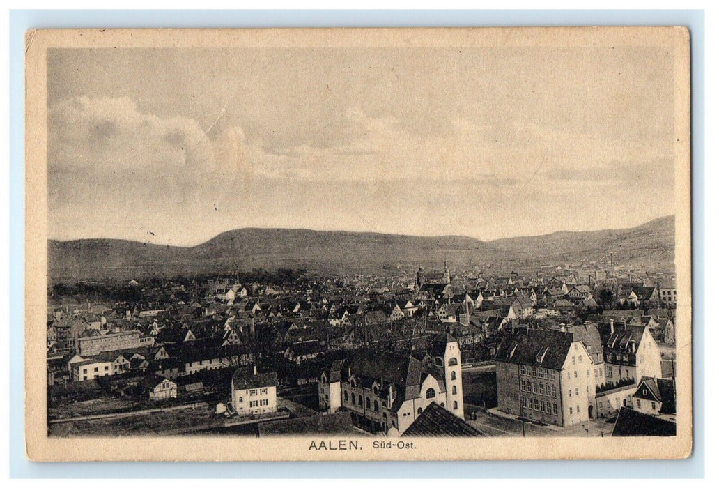 c1910 Aalen Sud-Ost Bird's Eye View Germany Posted Antique Postcard