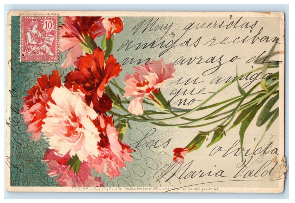1904 Guatemala Letter Flowers Posted Antique Postcard