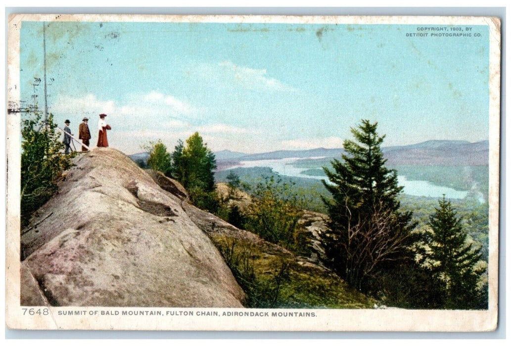1909 Summit Bald Mountain Fulton Chain Adirondack Mountains New York NY Postcard