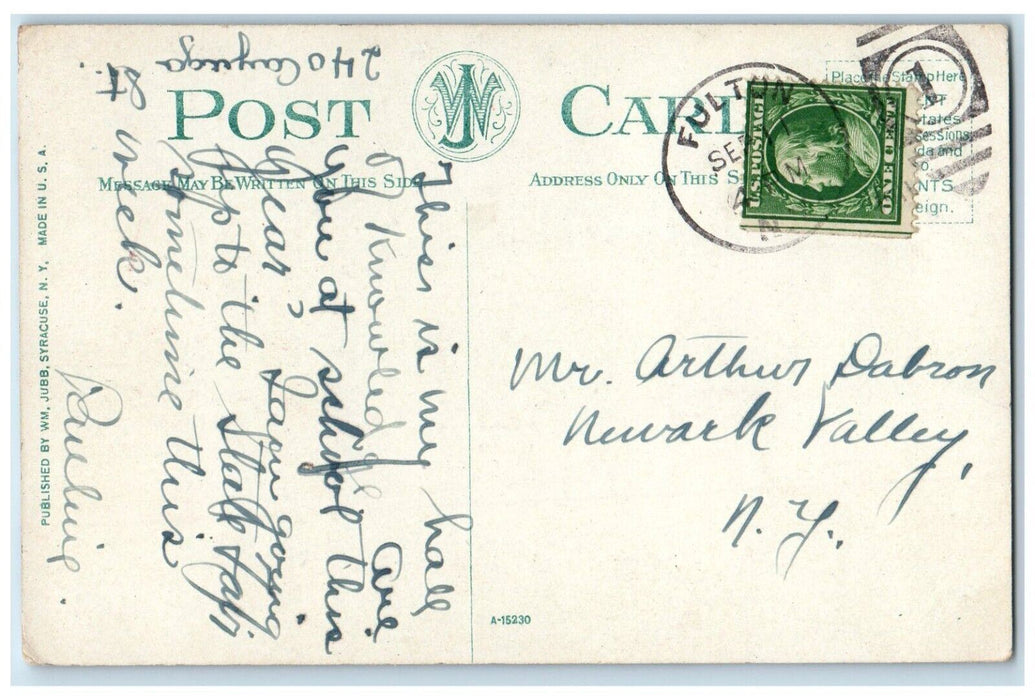 1910 Fulton High School Exterior Building Road Fulton New York Antique Postcard
