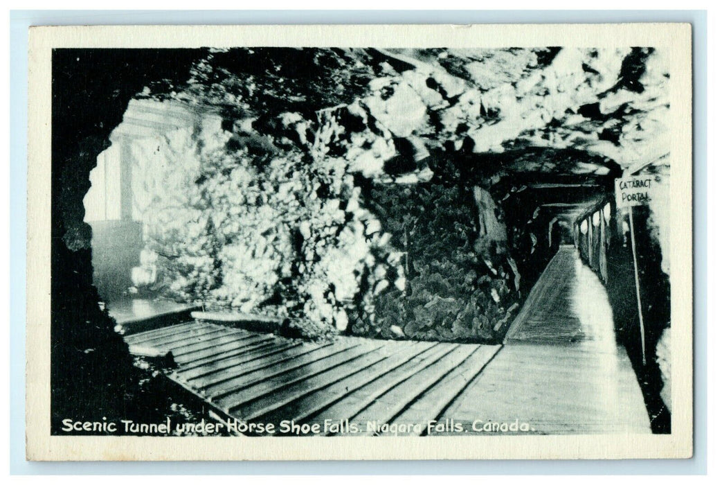 Scenic Tunnel Under Horse Shoe Falls Niagara Falls Canada Postcard