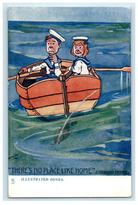 1908 Tuck's Oilette Sailor Boat Laddie J Howard Payne Signed Postcard
