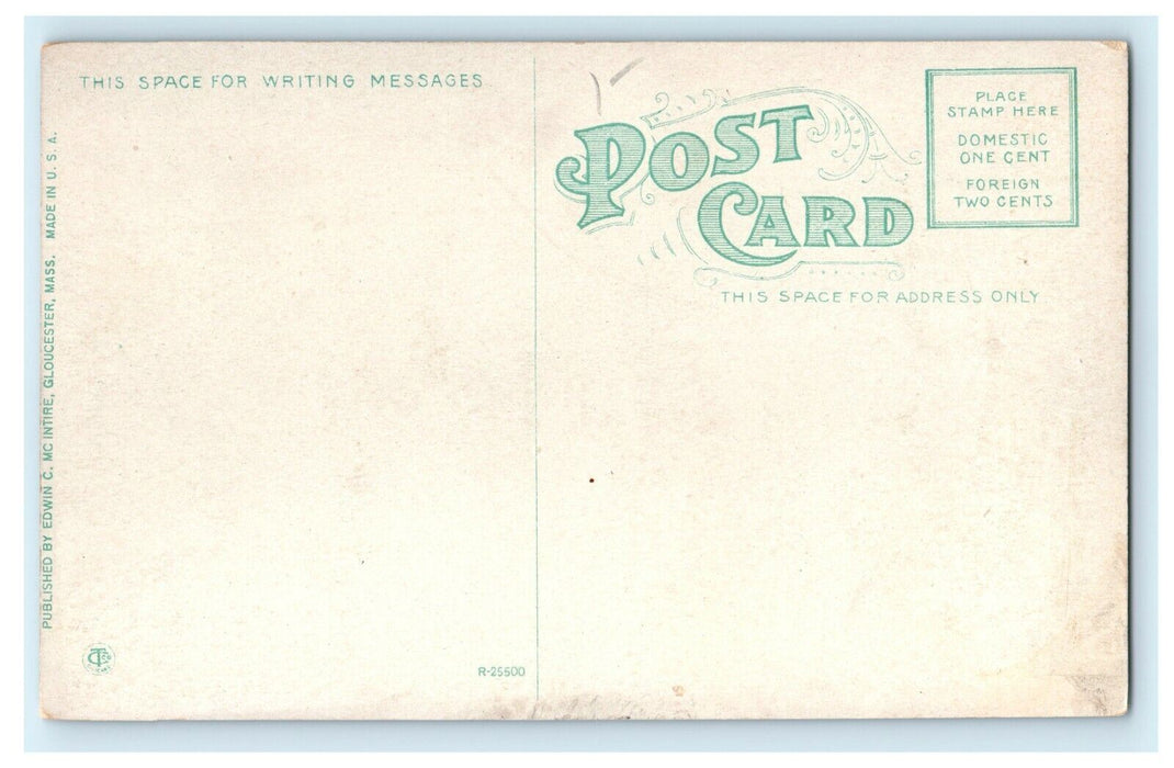 1910 Moonlight Showing at Gloucester Harbor, Massachusetts, MA Postcard
