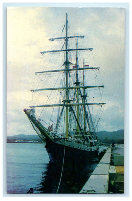 1986 Indonesian Navy Training Ship TS KRI Dewaruci Foreign Unposted Postcard