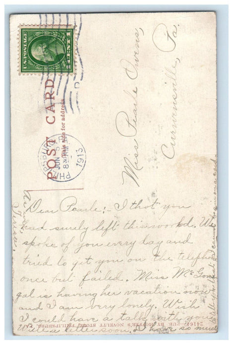 1913 Public Building, Philipsburg Pennsylvania PA Posted Antique Postcard
