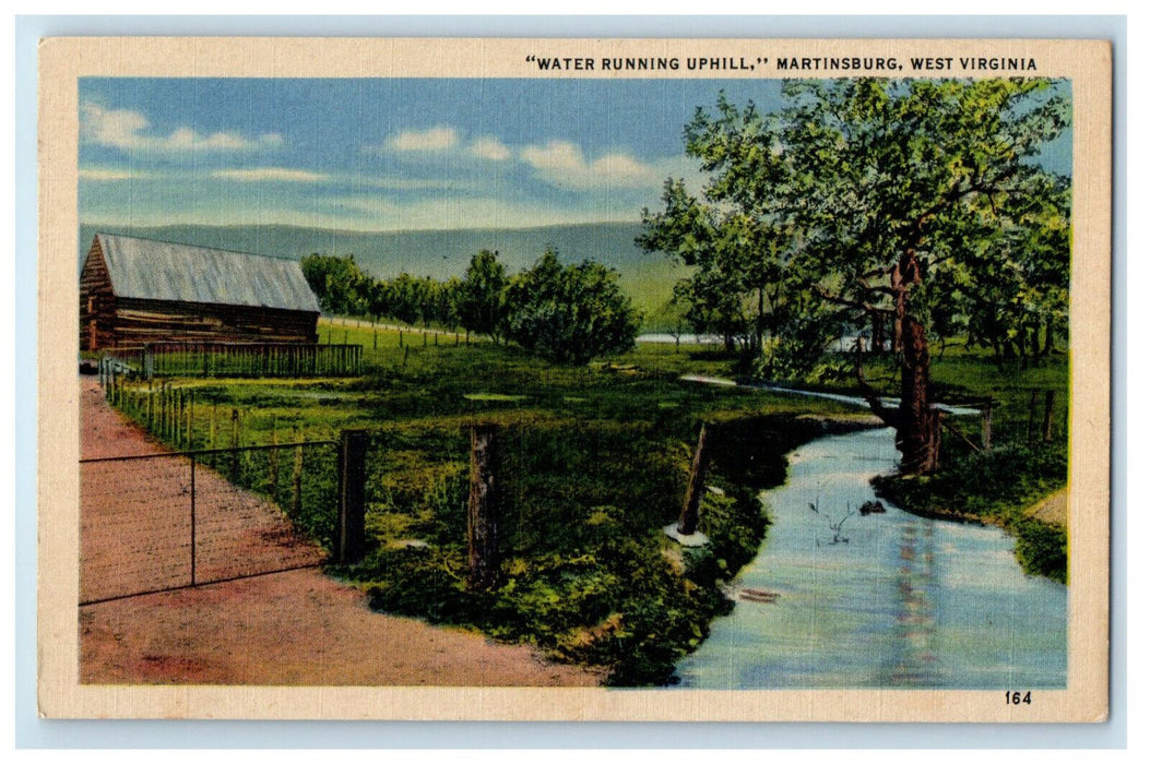 1959 "Water Running Uphill" Martinsburg West Virginia WV Posted Postcard