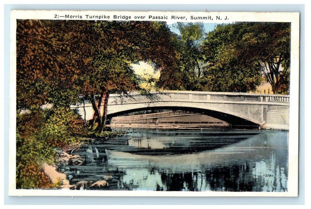 c1920s Morris Turnpike Bridge Over Passaic River, Summit New Jersey NJ Postcard