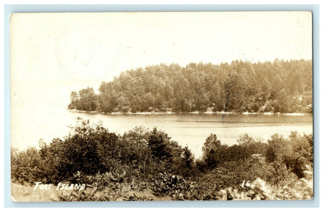 1954 Fort Island Boothbay Harbor Maine ME Bath RPPC Photo Postcard