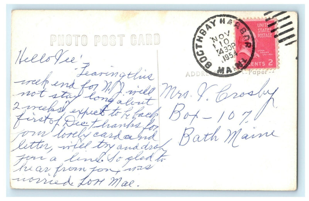 1954 Fort Island Boothbay Harbor Maine ME Bath RPPC Photo Postcard