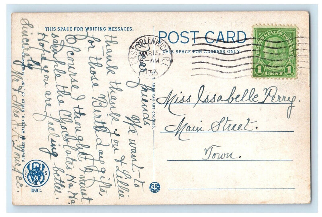 1933 Lackawanna Railroad Station Depot Binghamton New York NY Posted Postcard