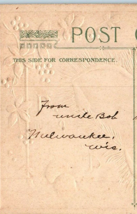 1912 John Winsch  A Peaceful Thanksgiving Greetings Embossed Postcard