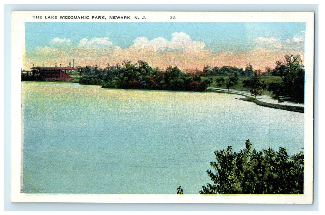 c1920s The Lake Weequahic Park, Newark New Jersey NJ Unposted Postcard