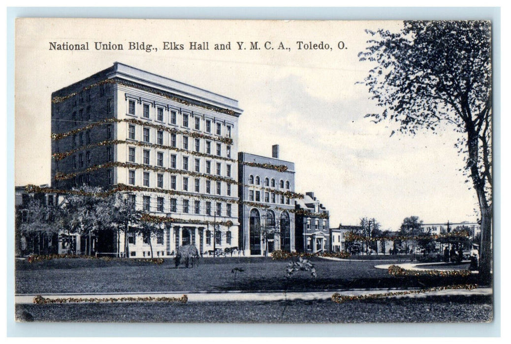 c1910s National Union Building Elks Hall and YMCA Toledo Ohio OH Postcard
