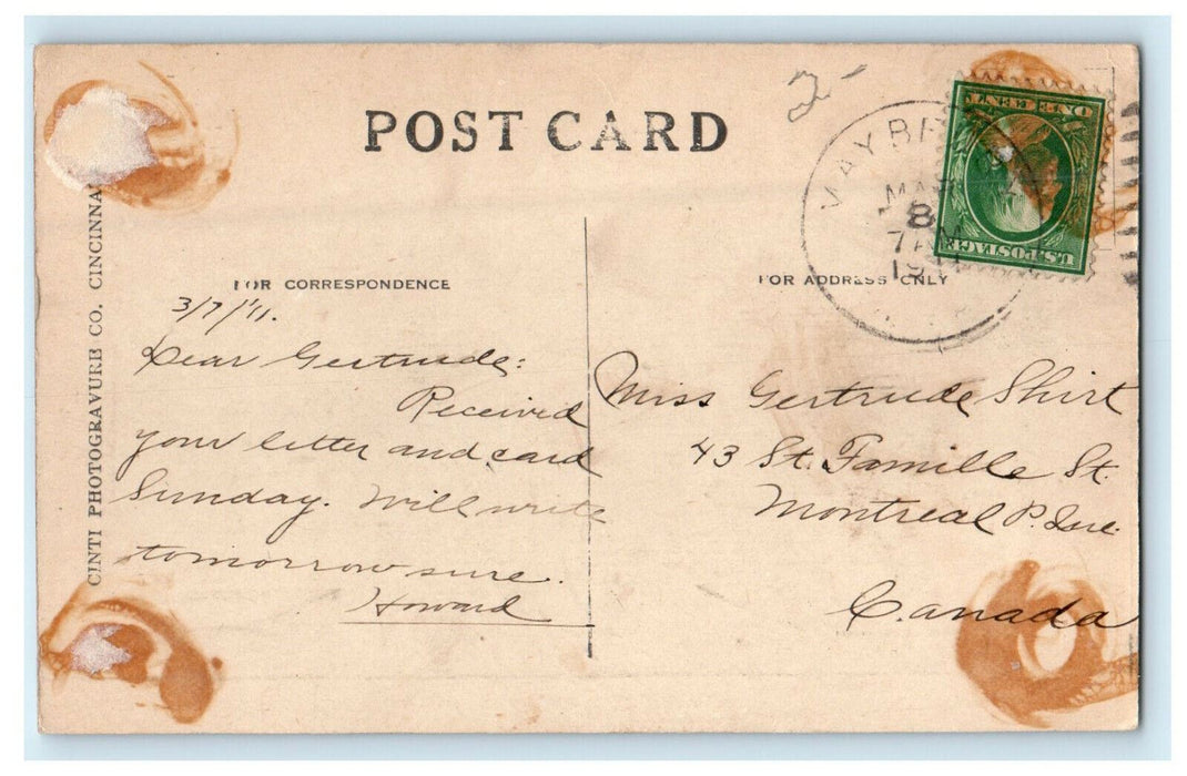 1911 Lawrence Co. Courthouse Ironton, Ohio OH Antique Posted Postcard