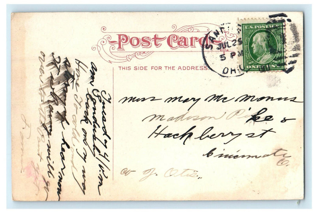 1911 Bathing Pavilion, Cedar Point, Ohio OH Antique Posted Postcard