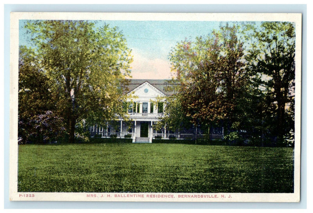 c1920s JH Ballentine Residence, Bernardsville New Jersey NJ Unposted Postcard