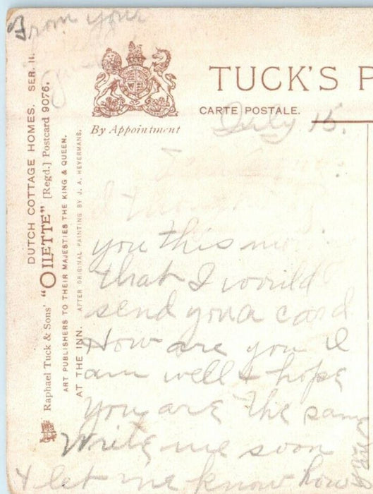 1912 Dutch Cottage Homes Inn Hemlock Michigan MI Oilette Tuck's Postcard