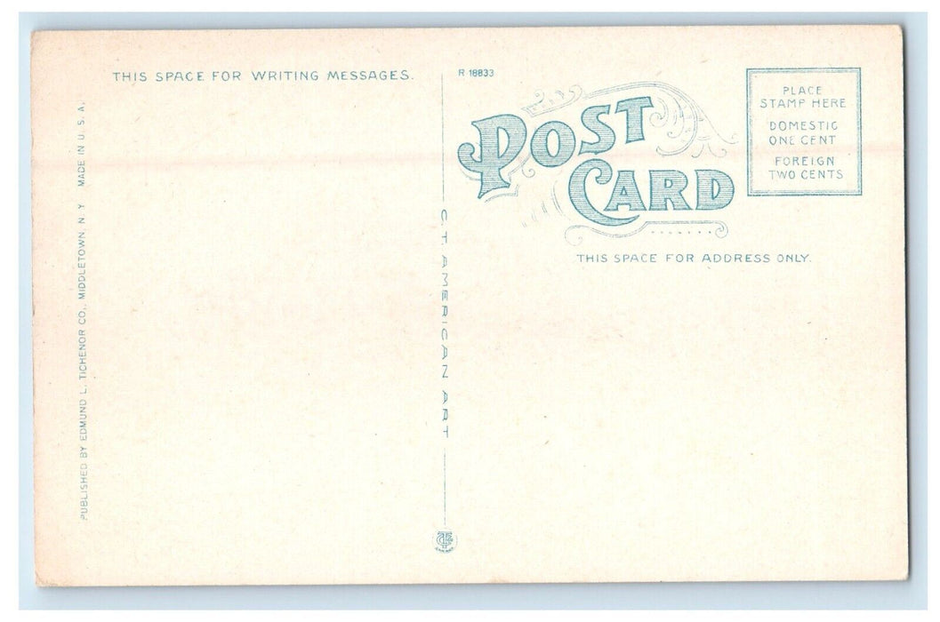 c1920's Erie Station Depot Railroad Train Middletown New York NY Postcard