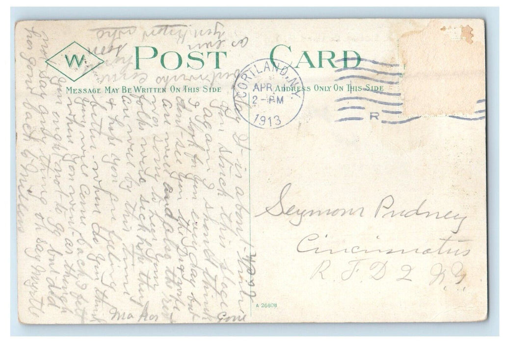 1913 D. L. & W. R. R. Railroad Depot Train Station Cortland New York NY Postcard