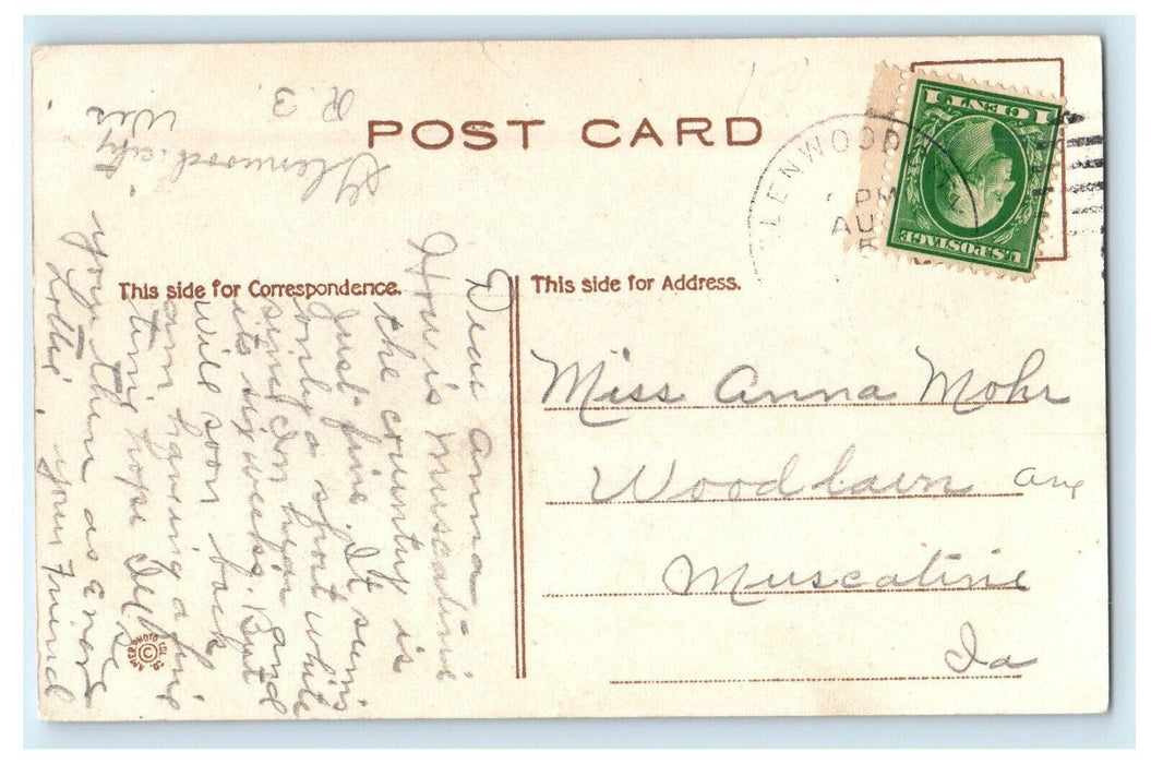 Indian Boy Girl Bow & Arrow Archery Wall Artist Signed Glenwood City WI Postcard