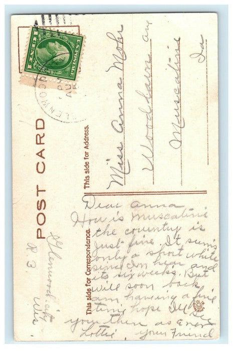 Indian Boy Girl Bow & Arrow Archery Wall Artist Signed Glenwood City WI Postcard
