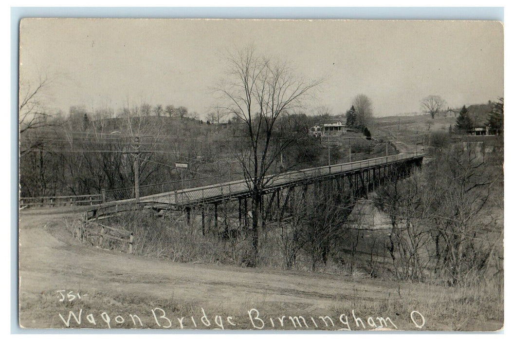 c1910 Wagon Bridge Birmingham Ohio OH J51 RPPC Photo Unposted Postcard