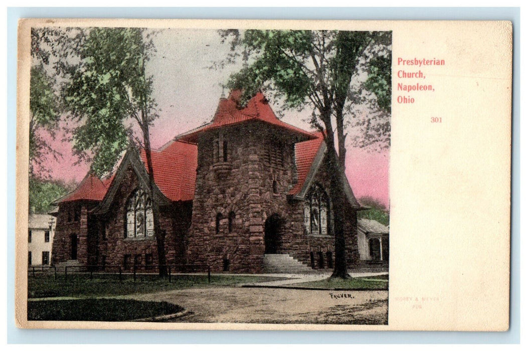 c1910s Presbyterian Church, Napoleon Ohio OH Unposted Antique Postcard