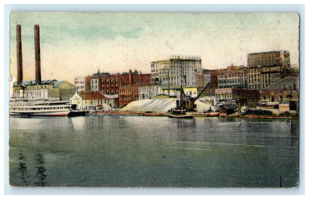 c1905s Riverscape Steamer Factories Toledo Ohio OH Posted Postcard