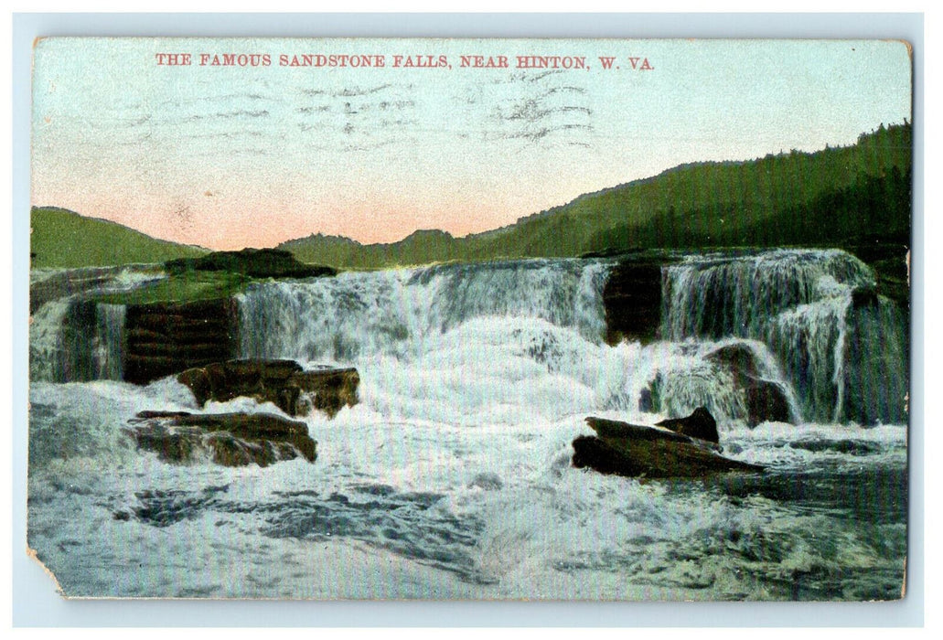 1909 The Famous Sandstone Falls, Near Hinton West Virginia WV Postcard