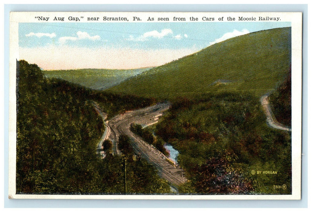 c1920s Cars on Railway "Nay Aug Gap" Near Scranton Pennsylvania PA Postcard