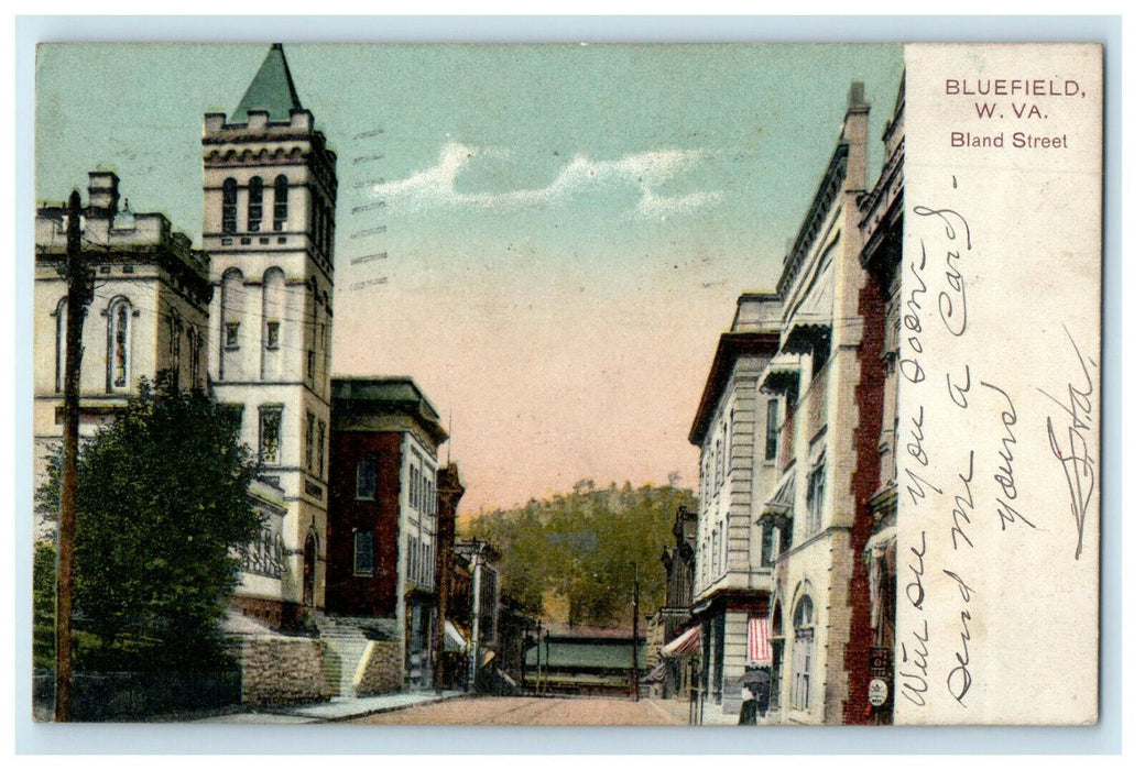 1911 Bland Street Bluefield West Virginia WV Posted Antique PCK Postcard