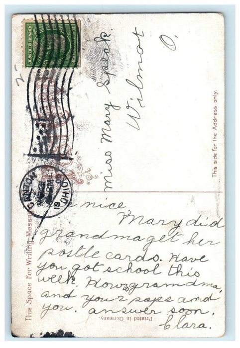 1909 Fountain Water Works Park, Canton Ohio OH Antique Posted Postcard